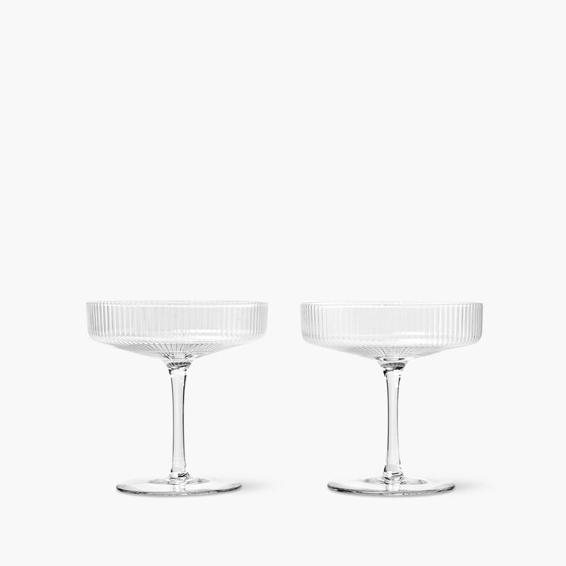 ferm LIVING Ripple Champagne Saucers - Clear