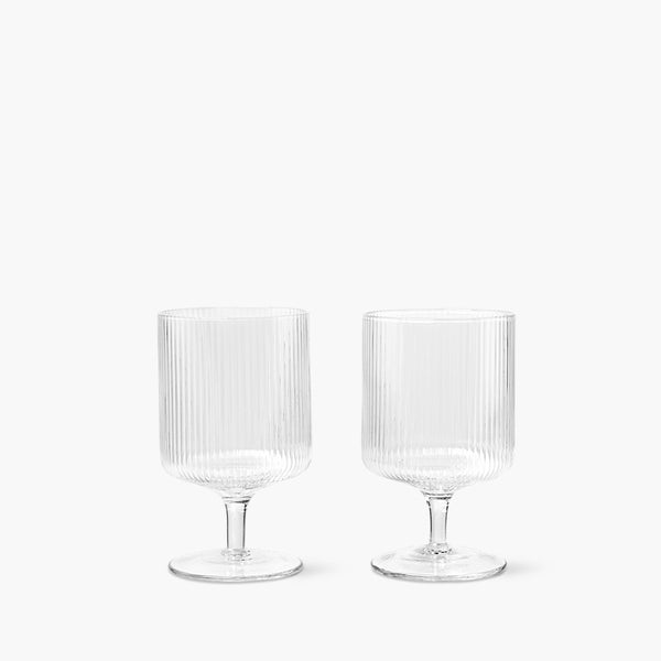ferm LIVING Ripple Wine Glasses (Set of 2) - Clear